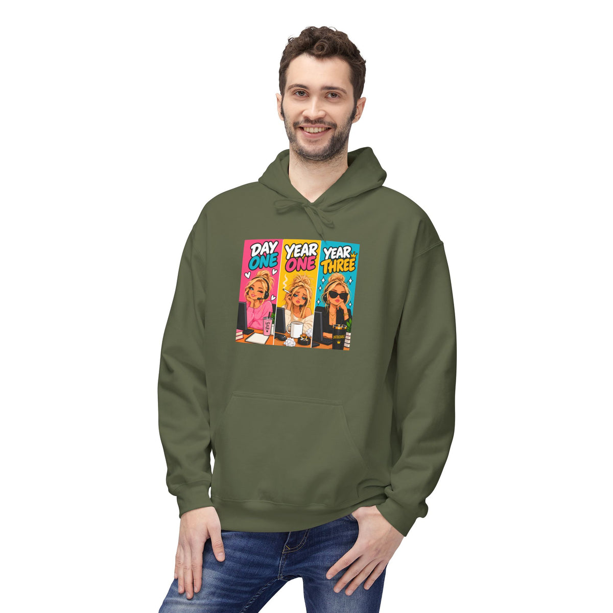 Day One Year One Year Three Unisex Midweight Softstyle Fleece Hoodie