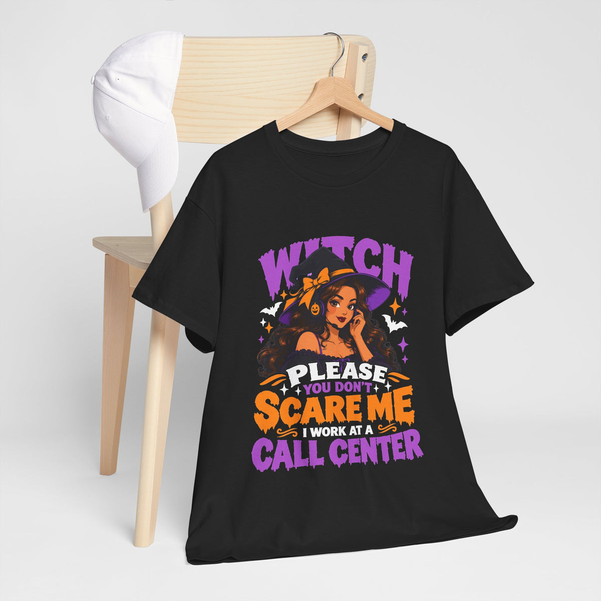 Witch Please You Don't Scar me Halloween Call Center T-Shirt